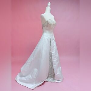 Elegant Anjolique White Strapless Gown